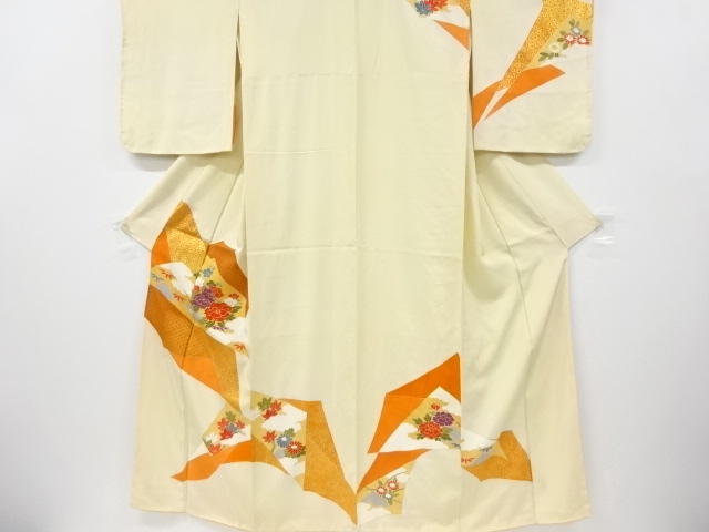 JAPANESE KIMONO / VINTAGE HOMONGI / EMBROIDERY / FLOWER